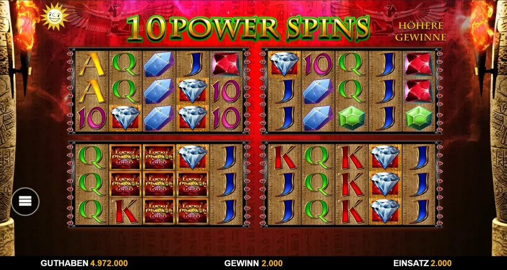 Lucky Pharaoh Power Spins Board